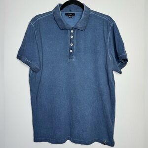 Rudsak blue stone wash polo shirt size large